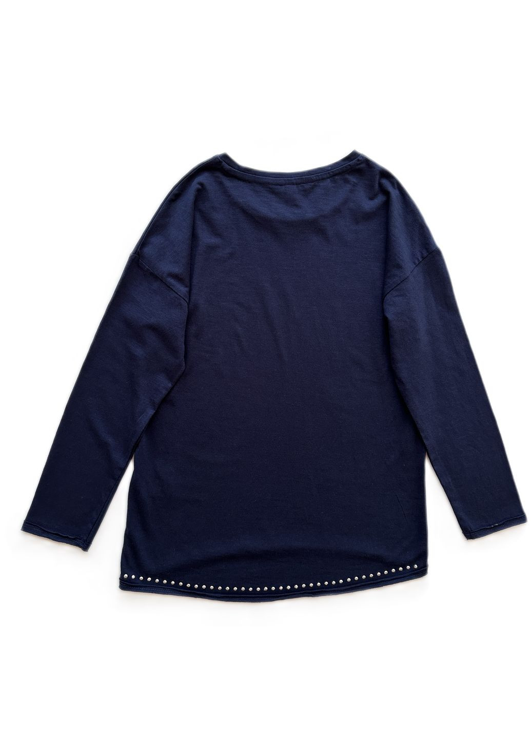 Темно-синий демисезонный домашний, повседневный, кэжуал лонгслив OVS однотонный