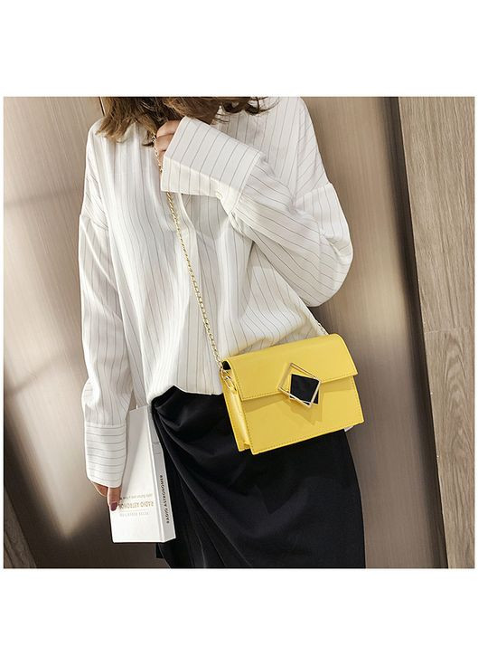 Желтая сумочка через плечо с ромбом КиП (290683315)