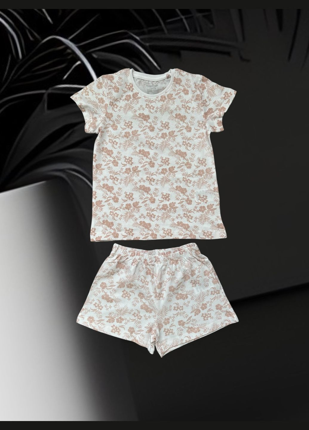 Белая пижама футболка + шорты Lupilu