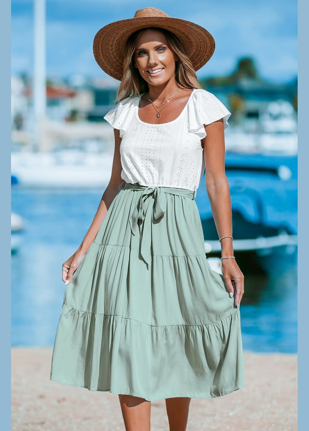 Белое повседневный платье CUPSHE однотонное