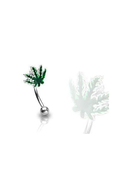 Микробанан для пирсинга брови ESR8582 из стали с листочком Spikes (333698434)