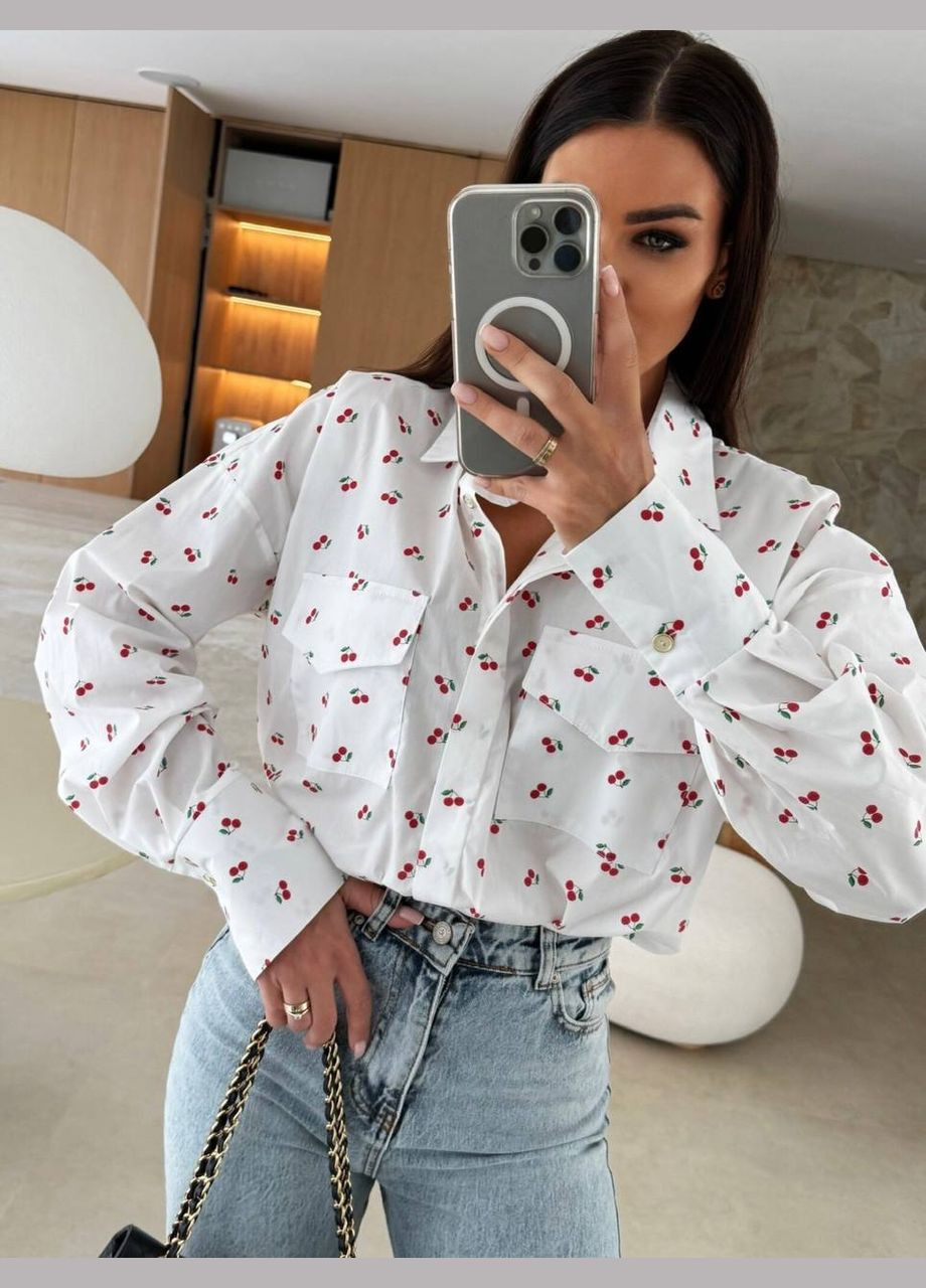 Белая повседневный рубашка Avanti