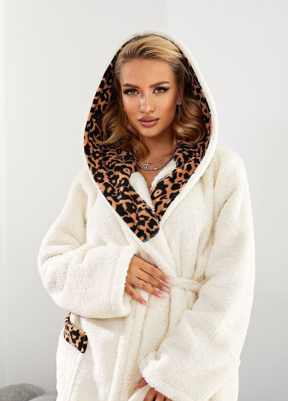 Жіночий теплий халат міді з капюшоном та чобітками Modena (305776900)