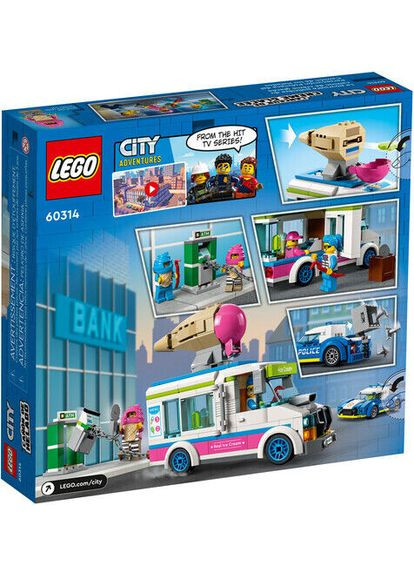 Конструктор City Погоня полиции за грузовиком с мороженым 317 деталей (60314) Lego (292132567)