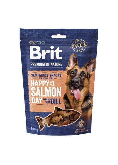 Лакомство для собак Semi-moist Snacks Salmon with Dill полувлажные с лососем и укропом 180 г Brit Premium (331651942)