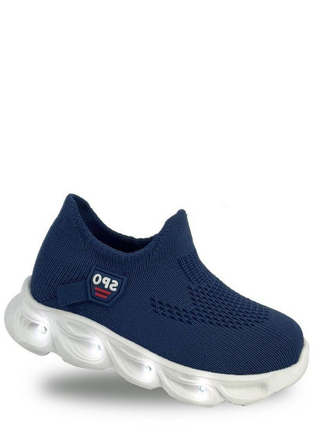 Голубые всесезон текстильные кроссовки с led - подстветкой bn11411-1 Jong Golf