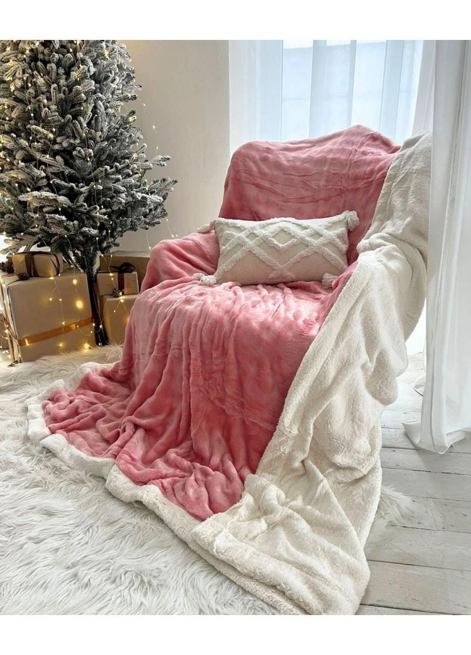 Плюшевые пледы с эко-овчиной, невероятно нежные и теплые, размер 200*220 см. No Brand (365331389)
