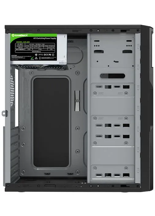 Корпус ET-212 Black, 400 Вт, Midi Tower, ATX/Micro ATX/Mini ITX, 2xUSB 3.0, 2xUSB 2.0 (ET-212-400W-U3) GameMax (329034103)