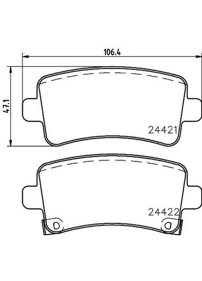 Колодки тормозные дисковые задние Chevrolet Malibu/Opel Insignia 1.8, 2.0, 2.4 (08-) (NP6038) Nisshinbo (364973659)