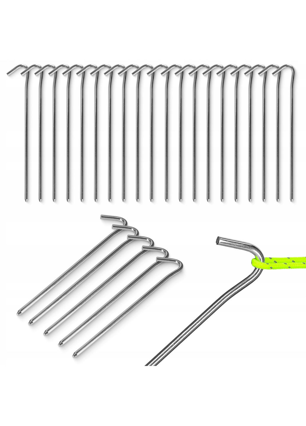 Набор колышков для палатки стальные 20 см 20 шт () Mountain Goat P-5905973406864 (352505991)