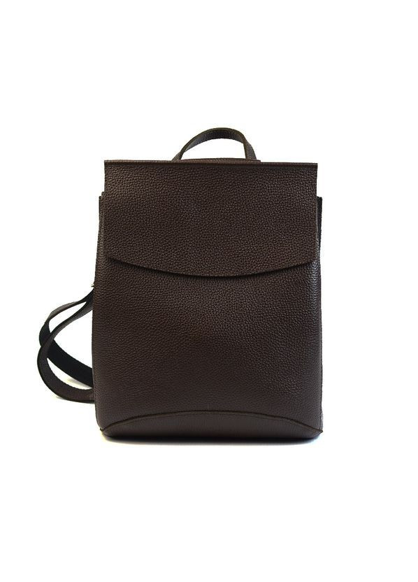 Сумка рюкзак жіноча шкіряна молодіжна трансформер через плече темно-коричнева Serebro (371392442)