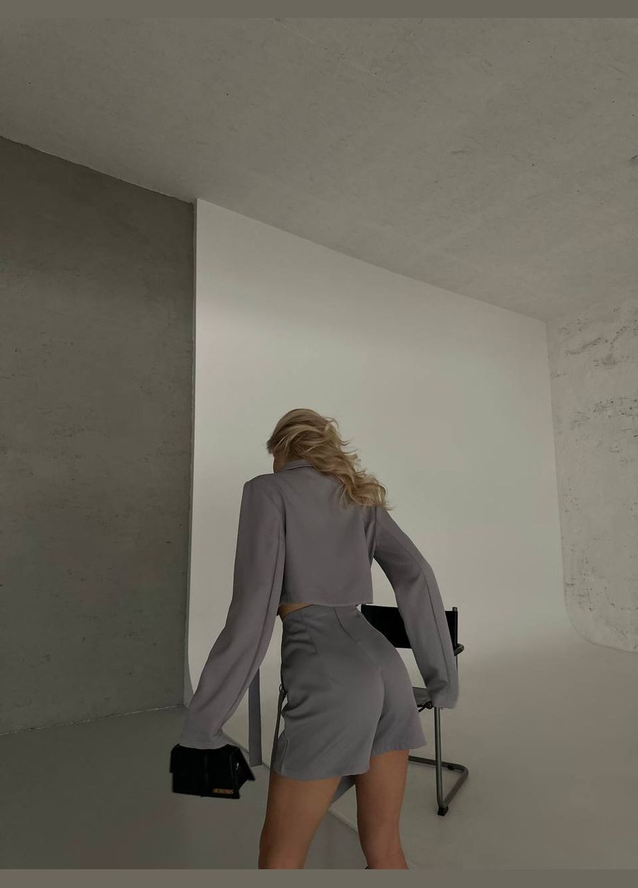 Жіночий костюм спідниця та піджак колір сірий р.42/44 454743 New Trend (290111629)