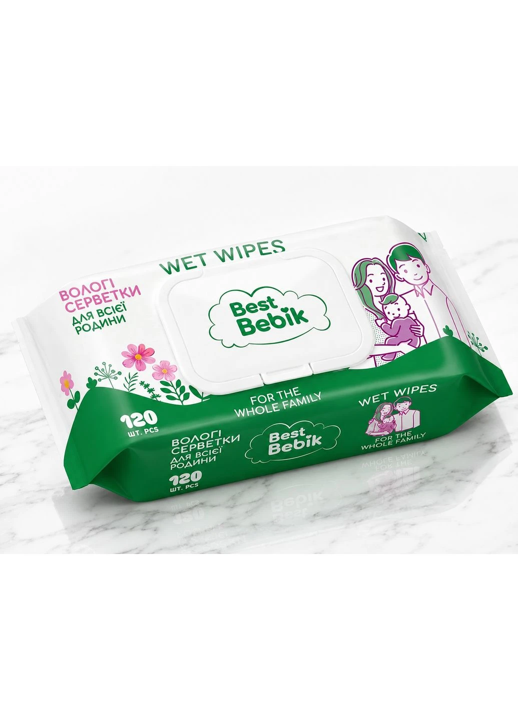 Вологі серветки Best Bebik для всієї родини з пластиковим клапаном No Brand (399425067)