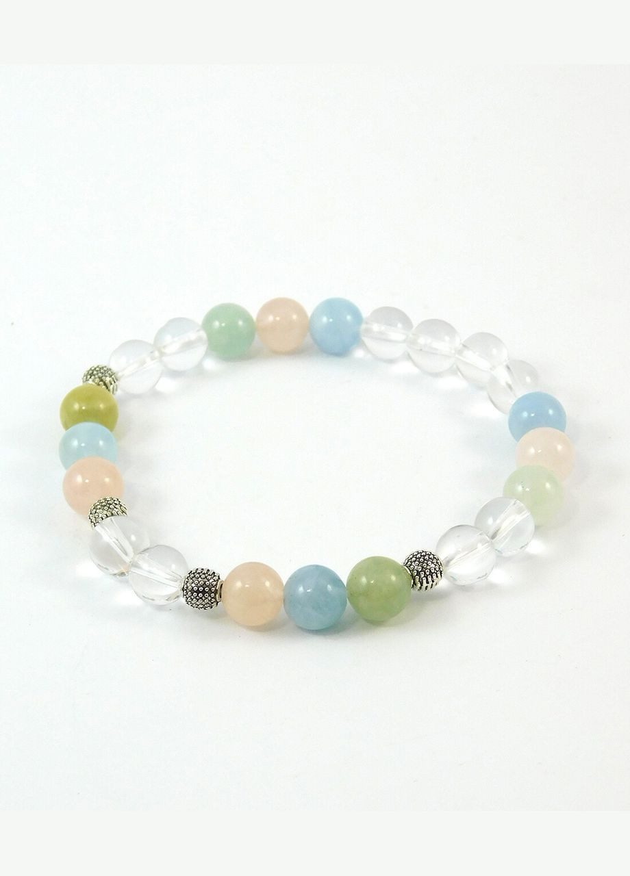 Браслет "Прикосновение весны" Морганит, Горный хрусталь 16 Fursa fashion (325880359)