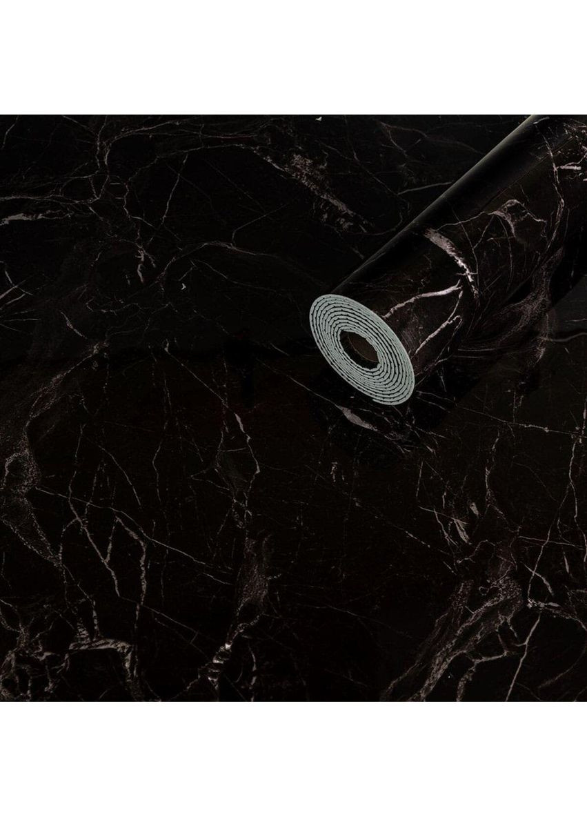 Самоклеящаяся виниловая плитка в рулоне 600х3000х2мм Черный мрамор Глянец SW-00001289 Sticker Wall (353967436)