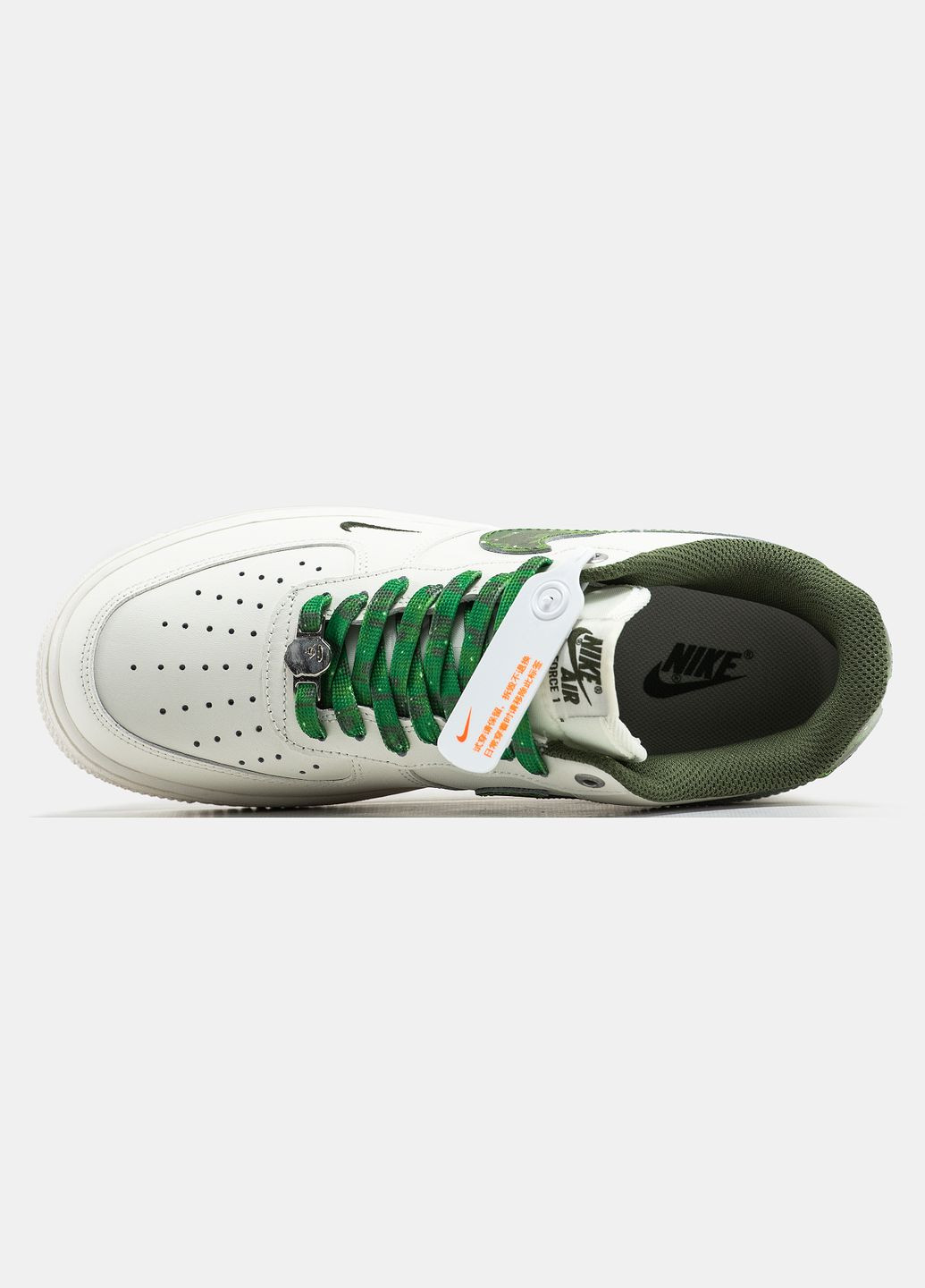 Білі Осінні кросівки чоловічі nike air force air force 1 x bape white green | найк аір форс 1 білі зелені No Brand