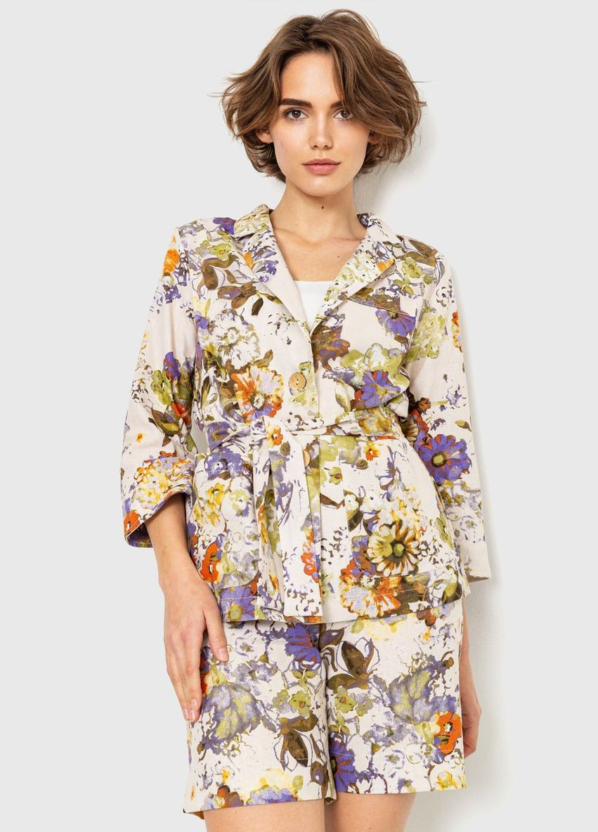 Костюм женский с цветочным принтом, цвет серо-фиолетовый, 115R0451 Kamomile (318092693)