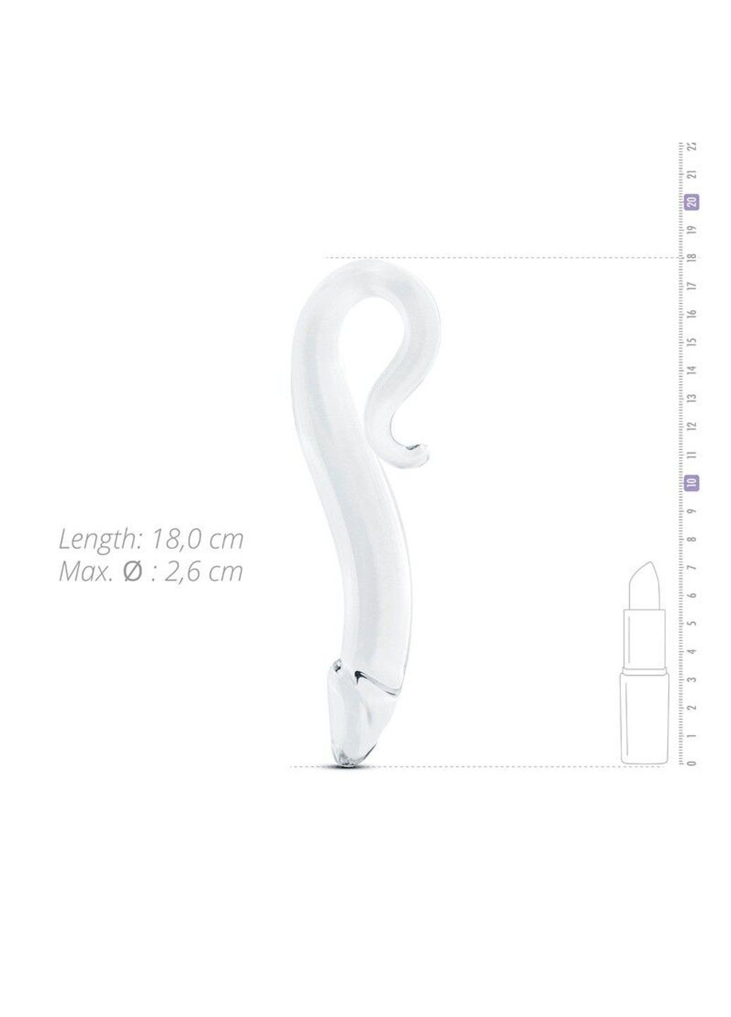 Скляний дилдо Glass Dildo No. 14, реалістична головка Gildo (298349299)