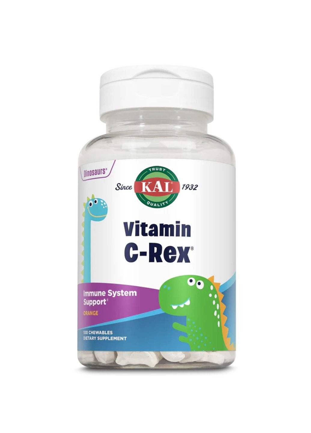 Комплекс вітамінів C-Rex 100mg - 100 chewable Orange KAL (288677456)