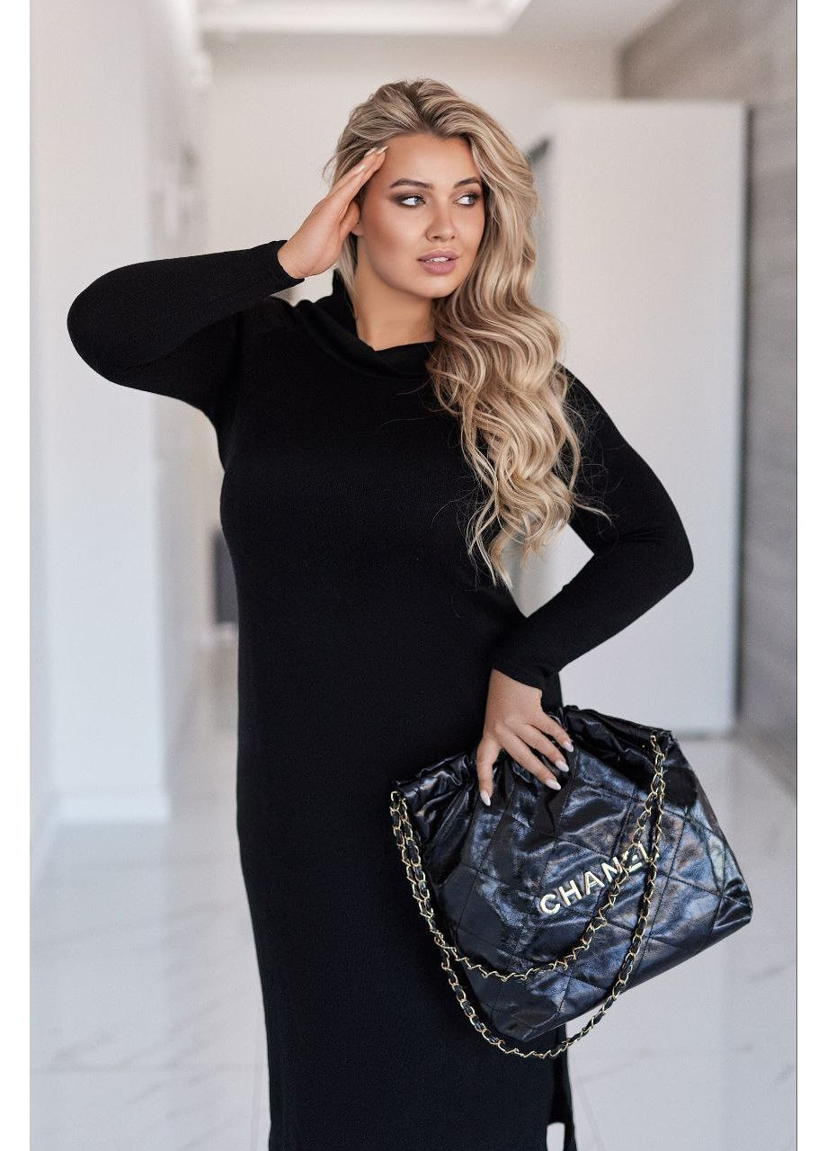 Чорна жіноча сукня з ангори Osoblyva