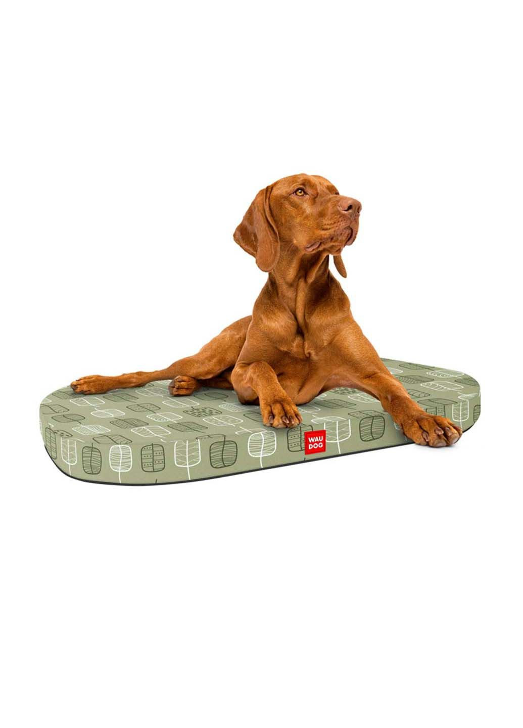 Лежанка для собак со сменным чеxлом Relax Зеленые листья М 80x55 см WAUDOG (283608593)