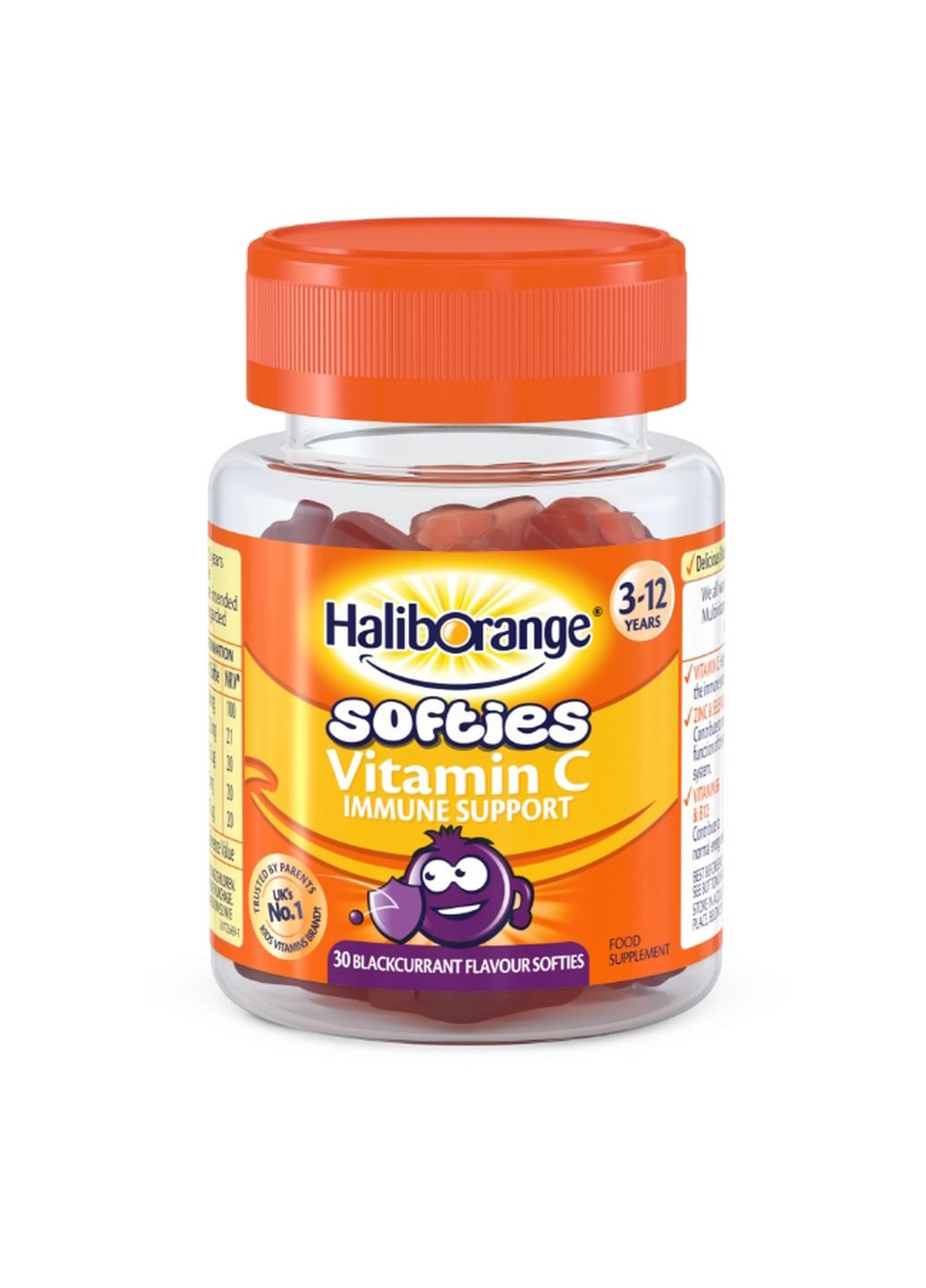 Витамины и минералы Vitamin C Immune Support Softies, 30 желеек Черная смородина Haliborange (293341122)