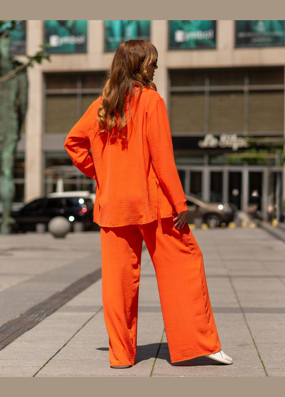 Женский костюм из креп жатки рубашка и штаны Оранжевый Maybel (295447331)