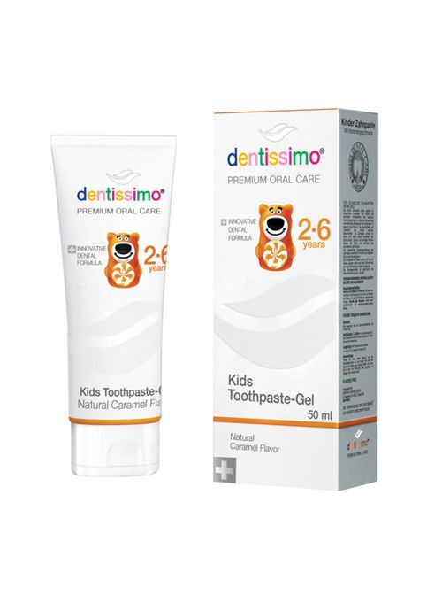 Детская зубная паста-гель Kids 2-6 лет, вкус карамель, 50 мл Dentissimo (311671844)