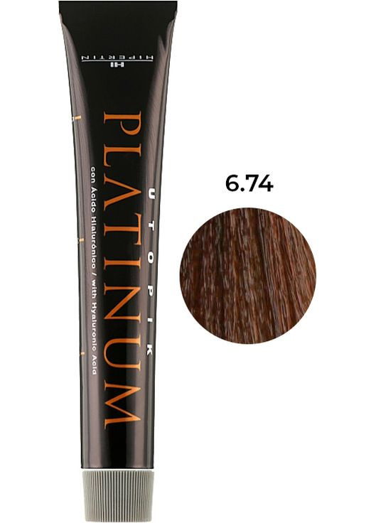 Крем-краска для волос №6.74 темный песочно-медный блонд Platinum, 60 мл Hipertin (335264024)