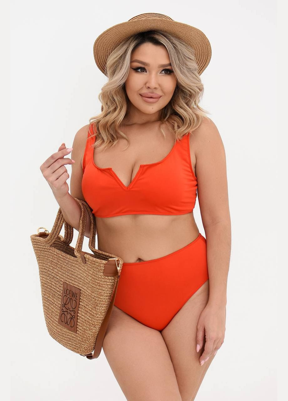 Красный летний купальник бандо Garna