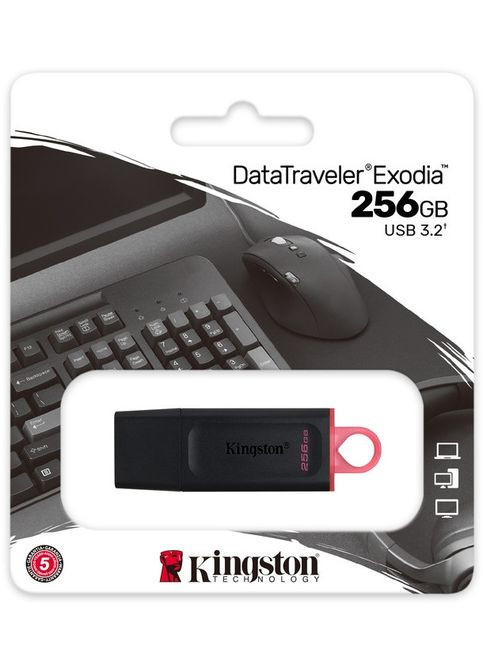 Флеш-накопитель USB3.2 256GB DataTraveler Exodia Black/Pink (DTX/256GB) Kingston (368599938)