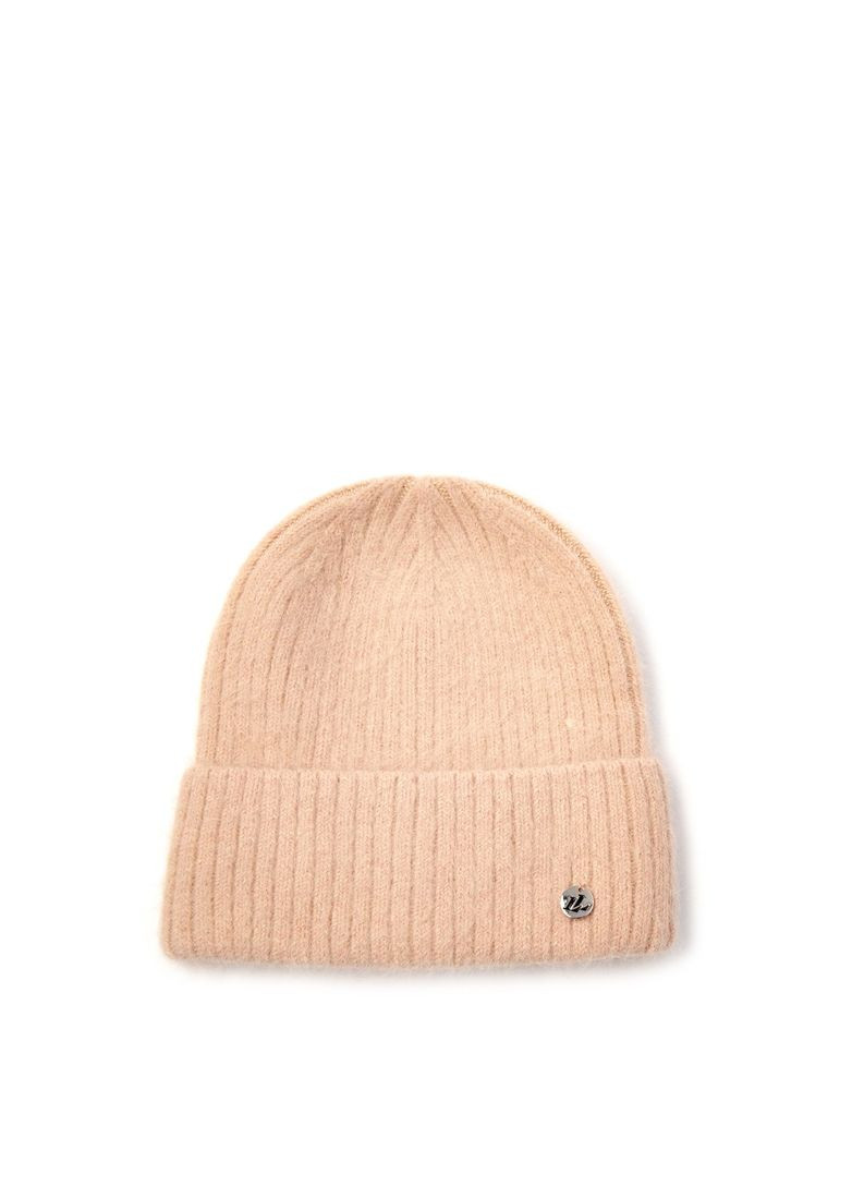 Шапка біні жіноча ангора бежева EMILY LuckyLOOK 225-275 (322789091)