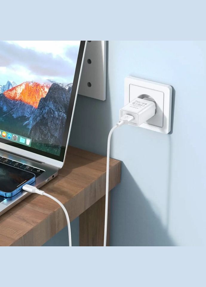 Сетевое зарядное устройство BA68A + кабель Lightning White Borofone (317192261)