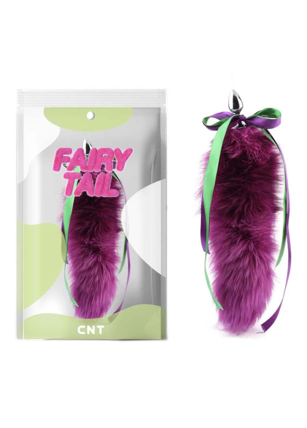 Анальна пробка з пухнастим хвостом Detachable Fluffy Fox Tail Plug Purple 18.5 CNT (299152765)