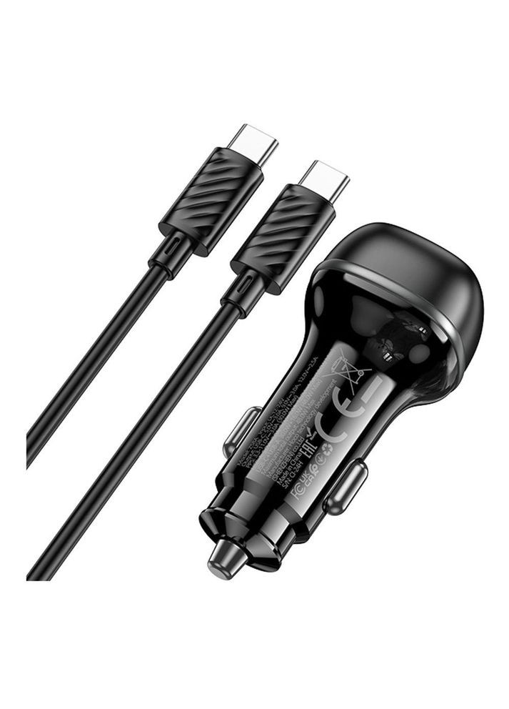 Автомобільний Зарядний Пристрій Z58A 1USB/1USB-C QC/PD48W+Type-C to Type-C Hoco (362914614)