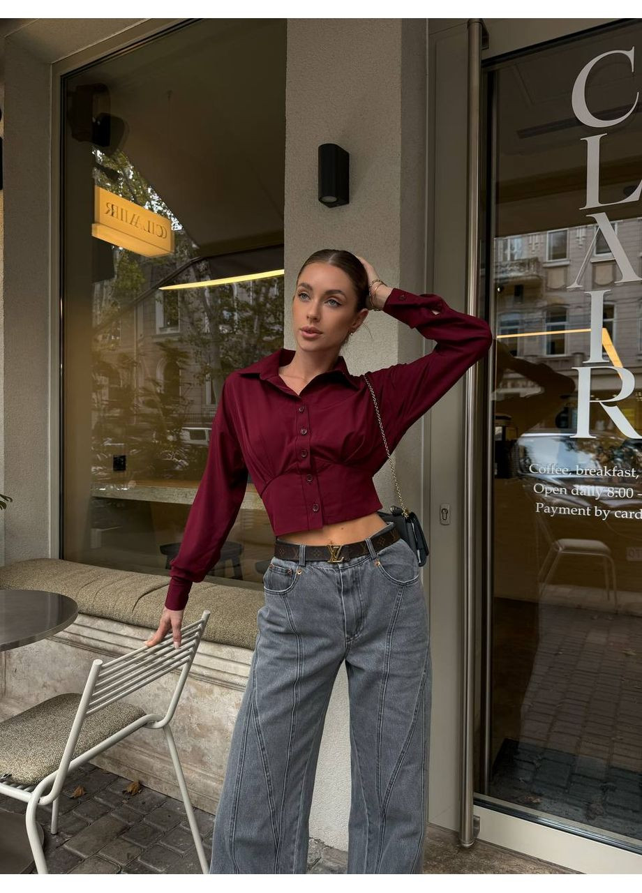 Бордова блузка жіноча Гермес