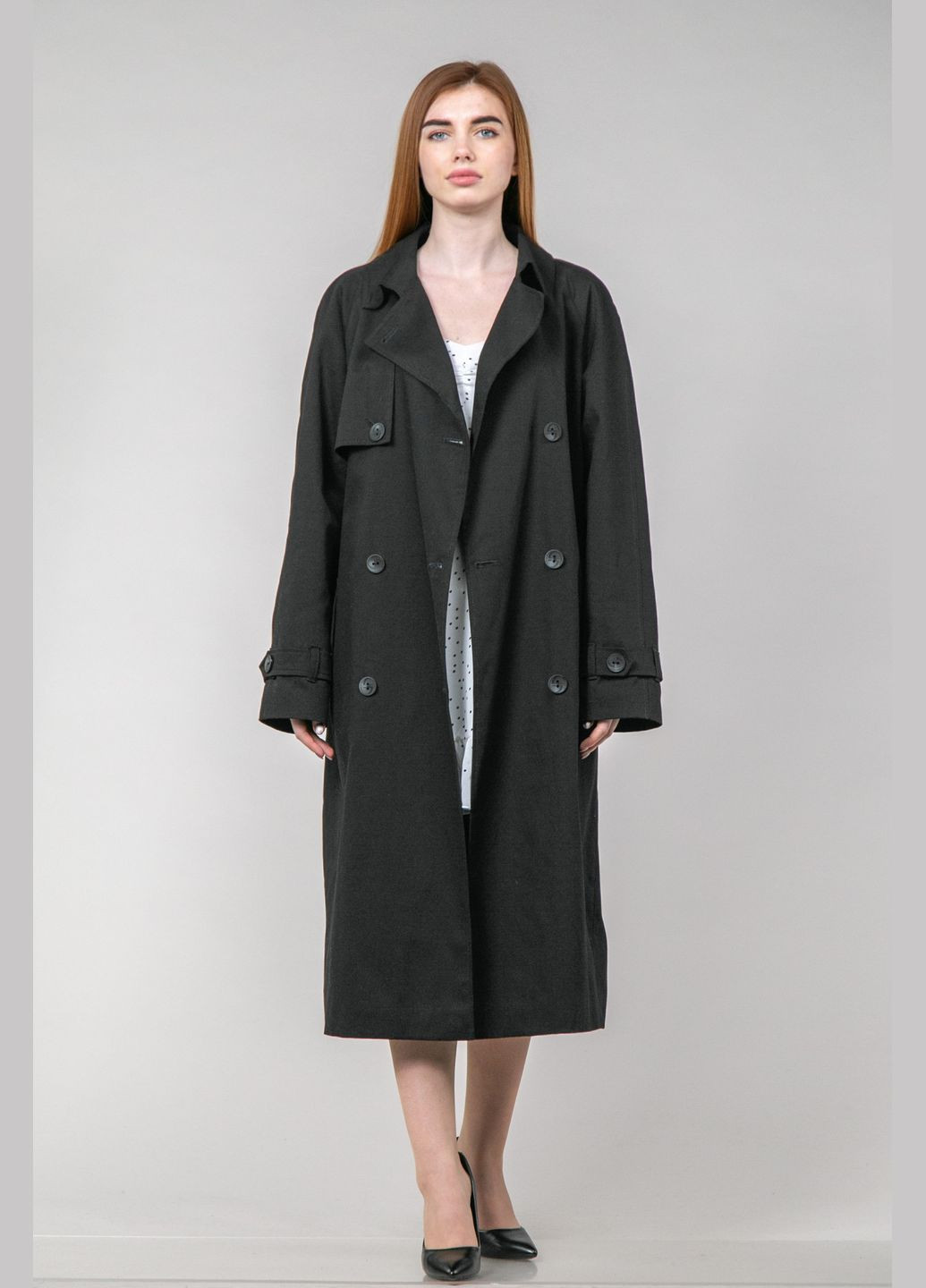 Тренч з котону CHICLY на гудзиках демісезон (293942778)