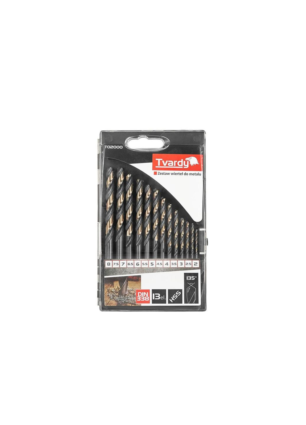 Сверла металла "Tvardy" из быстрорежущей стали 4341HSS покрытые TiN (нитридом титана) комплект 13шт: 2,0 8,0 Geko (313400496)