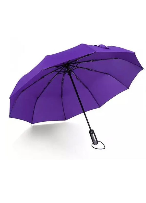 Фиолетовый зонт автоматический с серой вставкой на ручке 108 см фиолетовый (323464359)