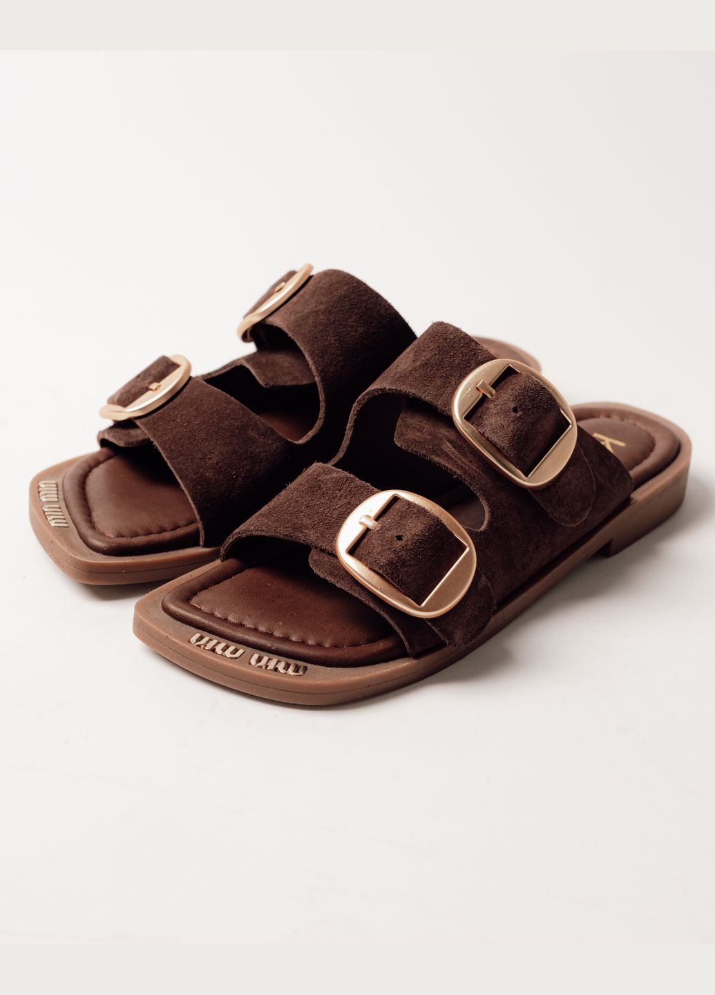 Шльопанці з двома пряжками замшеві Krula (326830531)