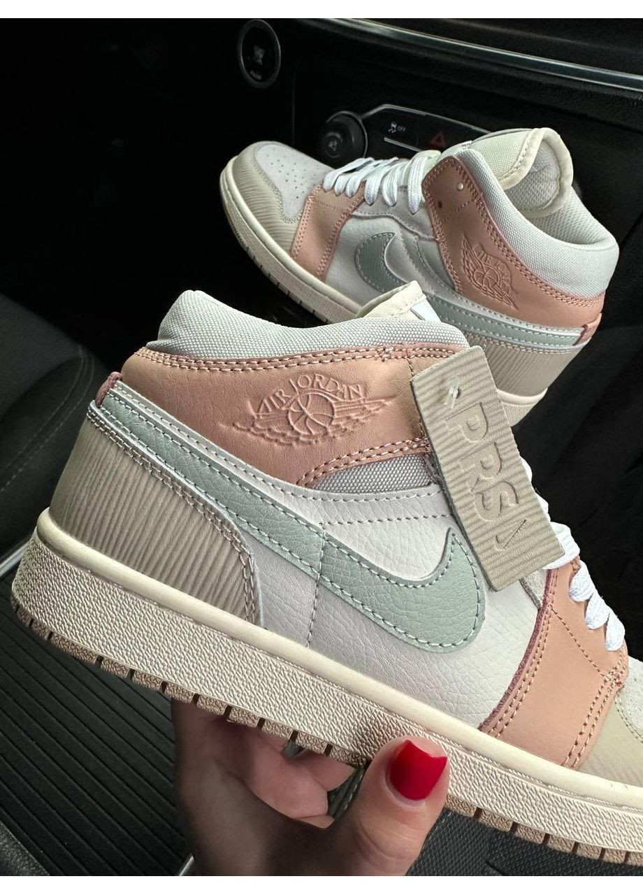 КРОССОВКИ ЖЕНСКИЕ NIKE AIR JORDAN 1 HIGH PINK MILAN НАЙК АИР ДЖОРДАН No Brand розовые демисезоны (367175951)