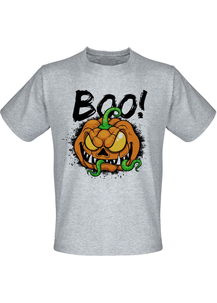 Серая футболка halloween – boo! (меланж) Fat Cat
