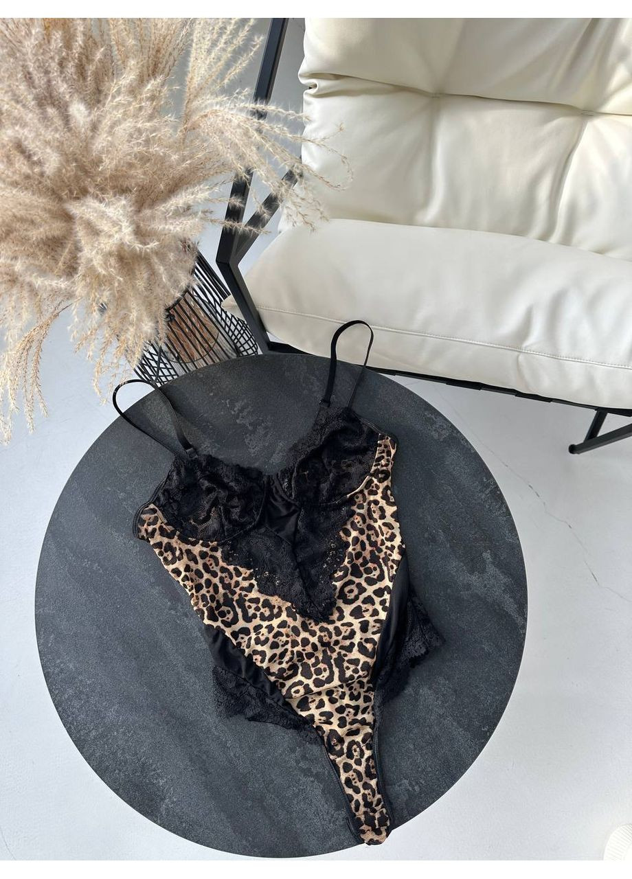 Боди леопардовое с мягкой чашечкой и регулируемыми бретелями Vital-Textile 283/14 (361853715)