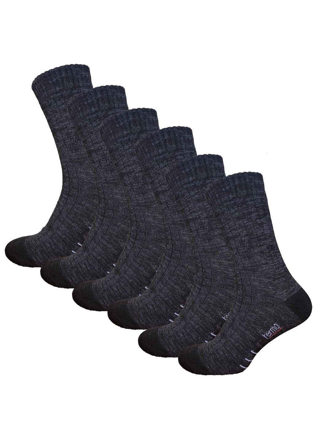Темно-сірі шкарпетки чоловічі махрові термо 6 пар житомир (401) р.40-44 XTeam (366079887)