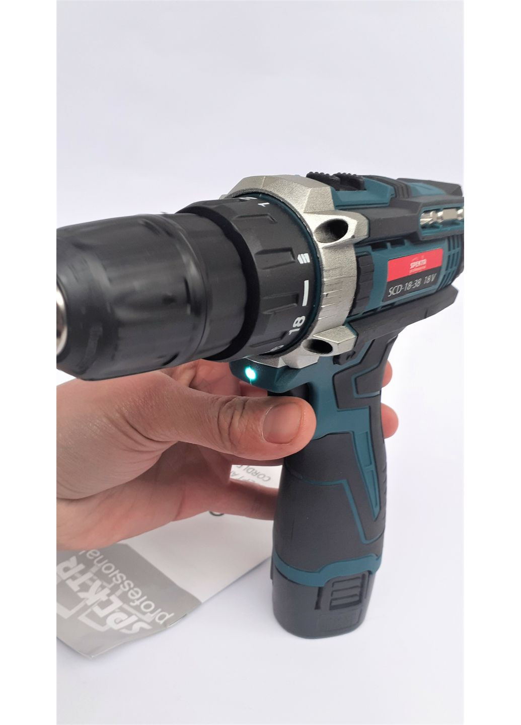 Шуруповерт аккумуляторный Spektr SCD-18-38 Li-ion СПЕКТР (364254988)