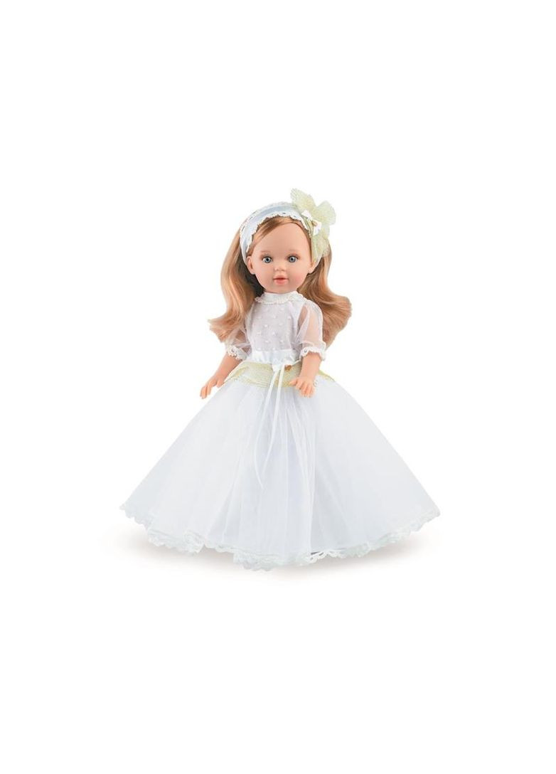 Велика іспанська вінілова лялька блондинка Marina Pau з волоссям для дівчинки у пишній сукні 40 см Marina&Pau (370603103)