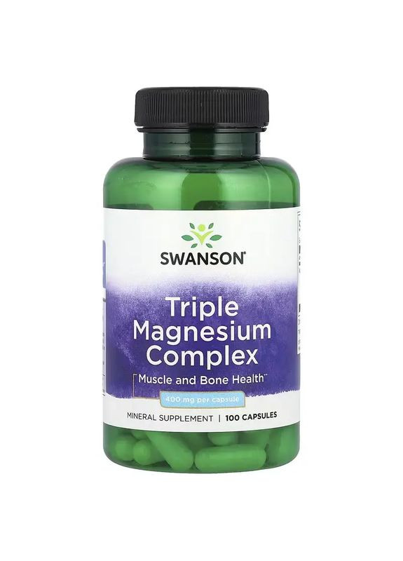 Тройной комплекс магния, Triple Magnesium Complex, 400 мг, 100 капсул 3894 Swanson (364194959)