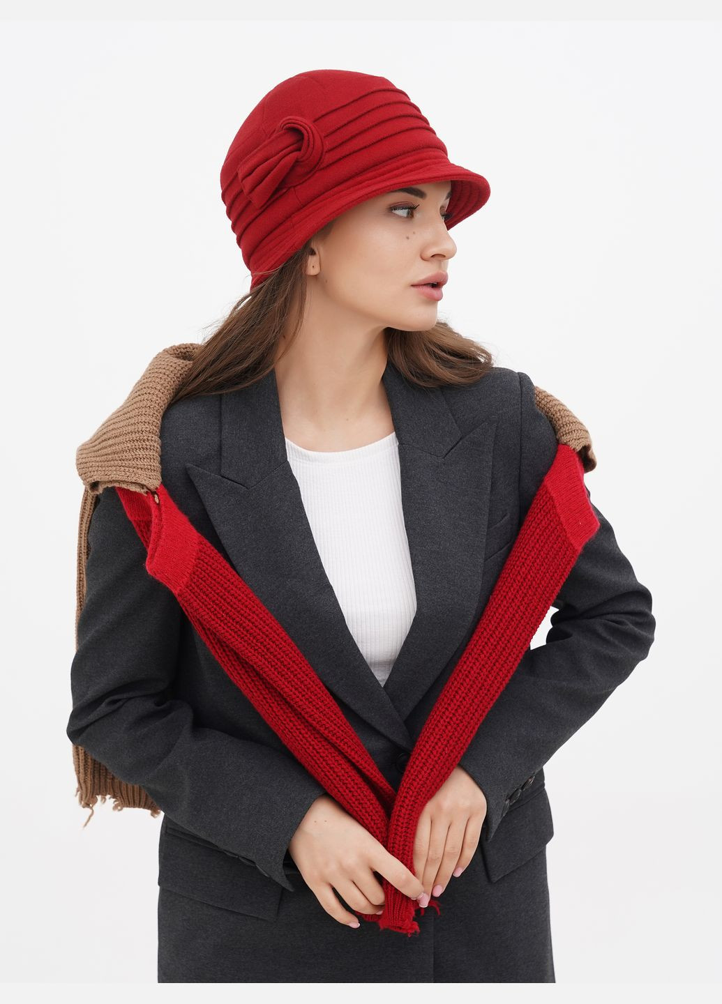 Женская шляпа "Беатрис", красная — яркий штрих для элегантного образа VECONS Шляпка (319836274)