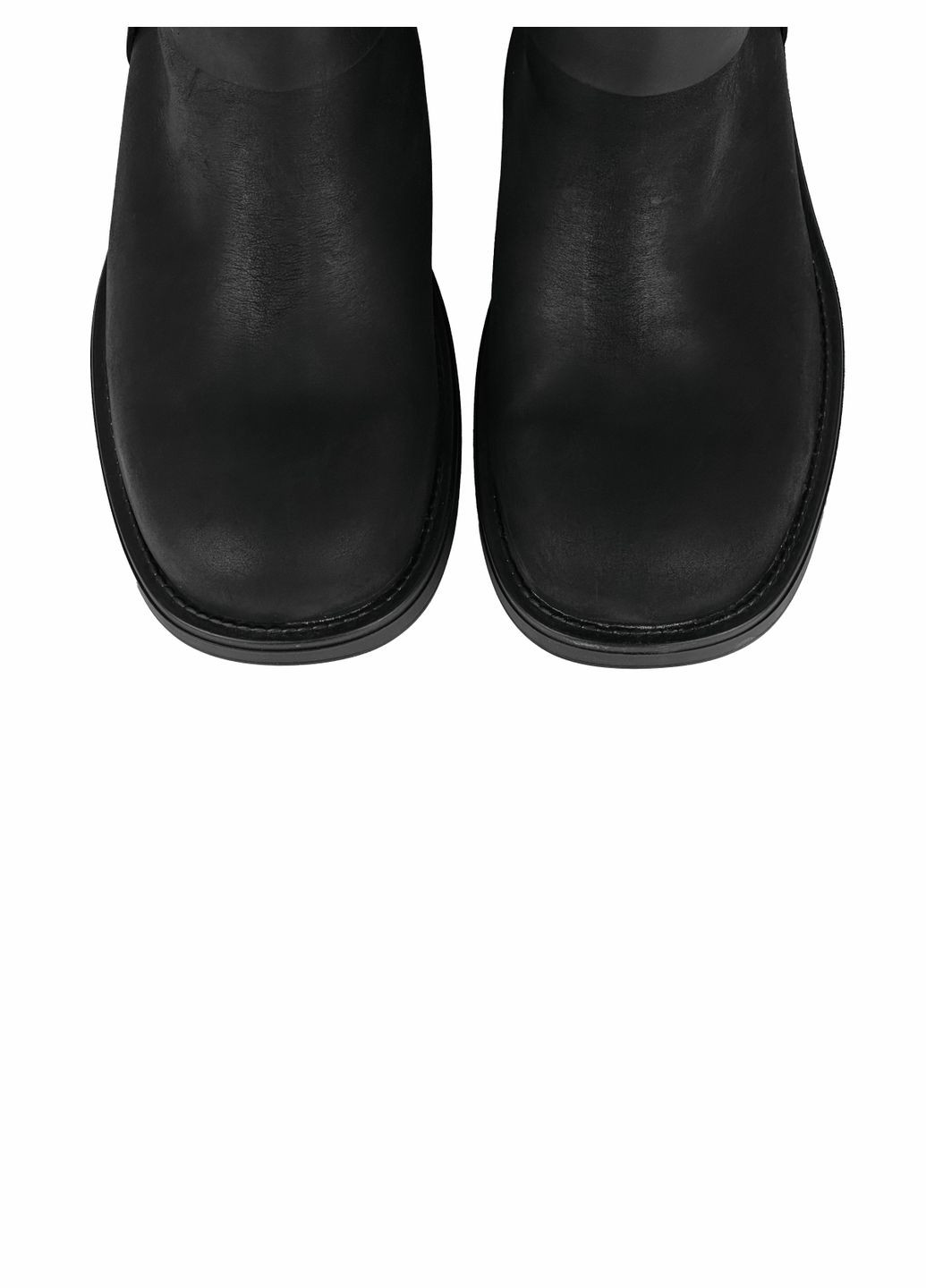 Зимние ботинки зимние черные из натуральной кожи крейзи байкерские KASANDRA