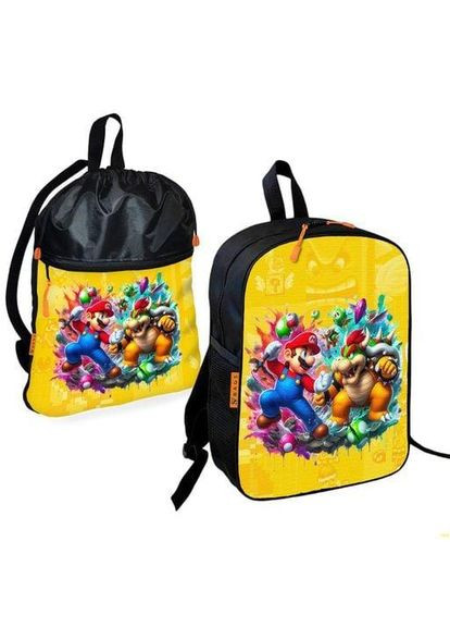 Школьный рюкзак детский Супер Марио + Сумка для обуви спортивной формы рюкзак-мешок для мальчика (2085) (1330342) Brand (368865368)